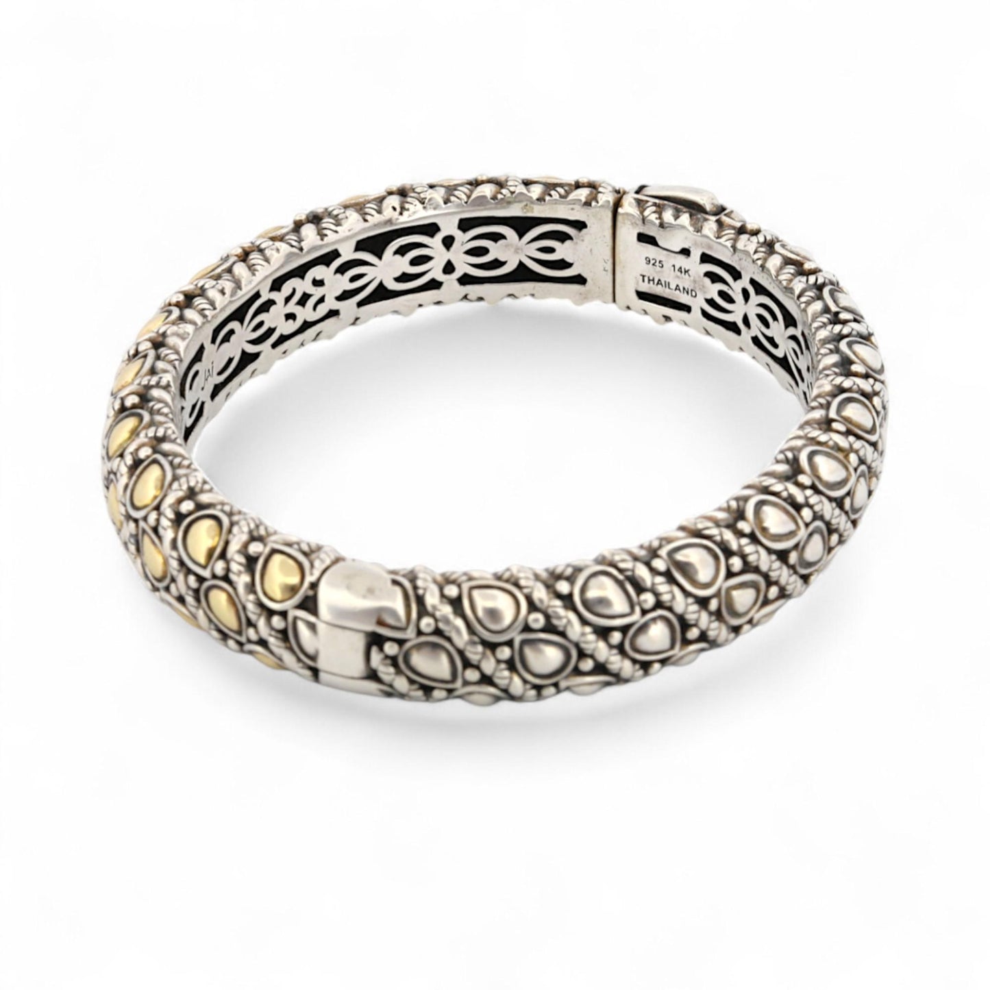 JAI by John Hardy Lotus Petal Bangle in 14K Gold & Sterling Silver