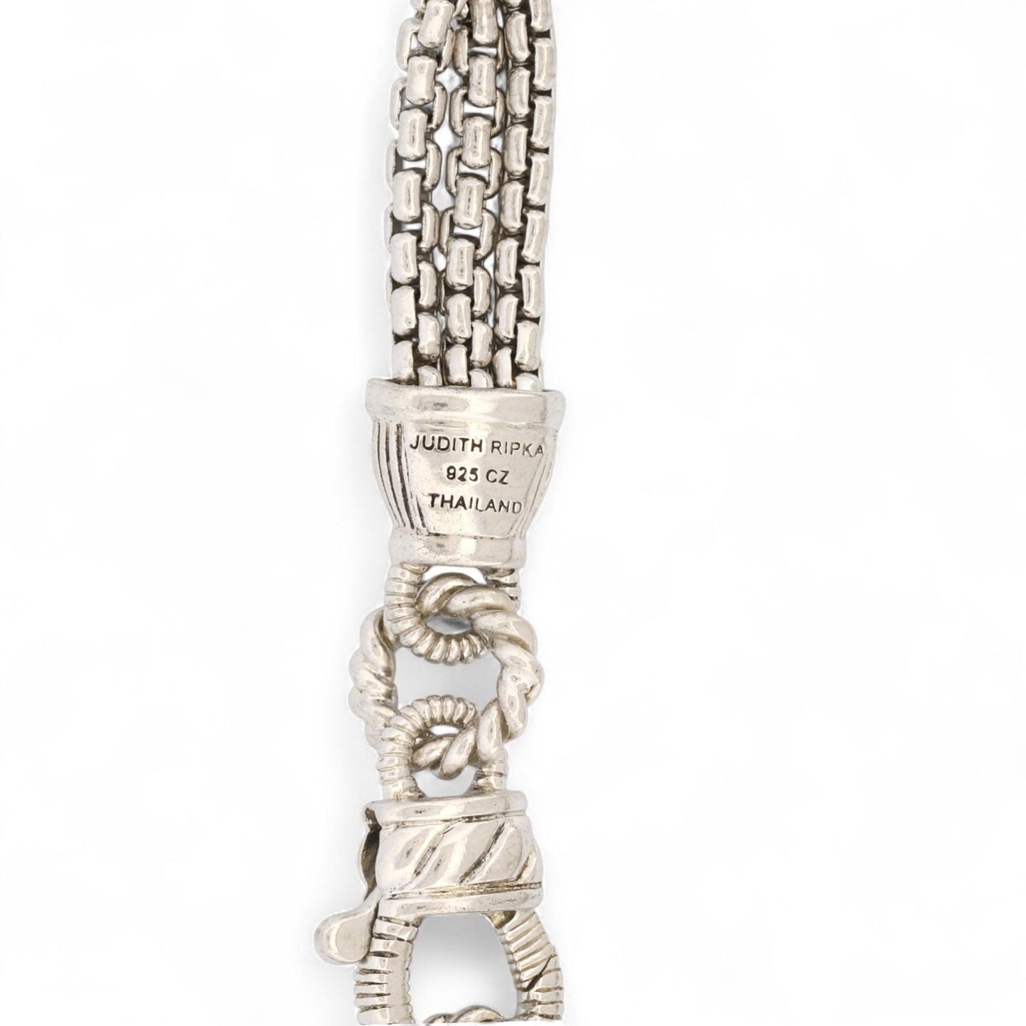 Judith Ripka Multi-Strand Diamonique Bead Station Necklace in Sterling Silver