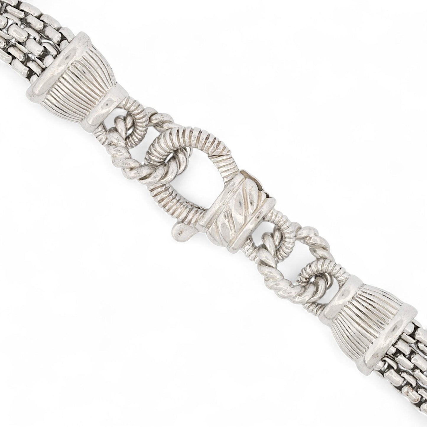 Judith Ripka Multi-Strand Diamonique Bead Station Necklace in Sterling Silver