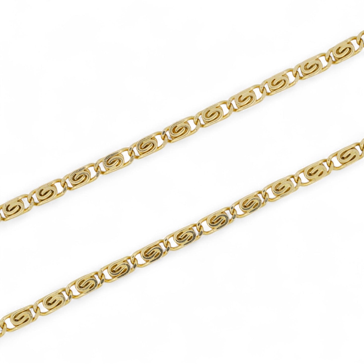 Vintage Italian Swirl Link Necklace in 14K Yellow Gold – 16 Inch