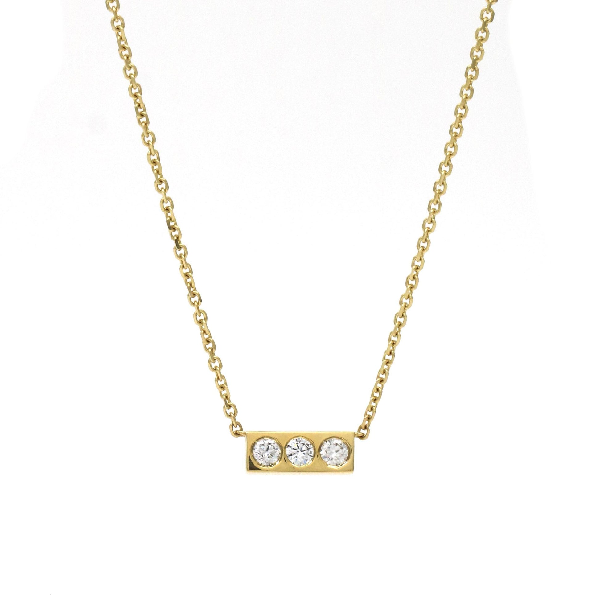 Jennifer Rivera Minimo Necklace in 18k Yellow Gold with Diamonds