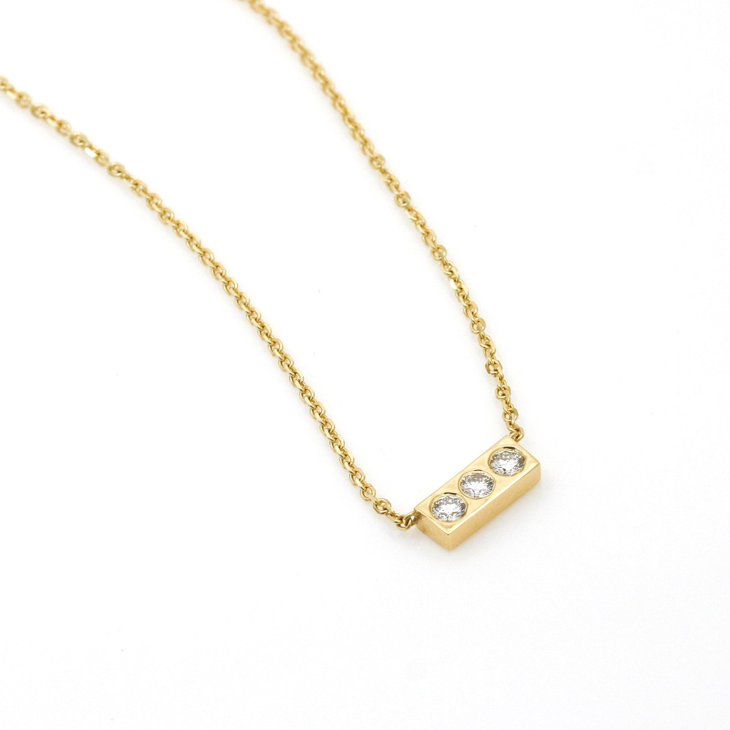 Jennifer Rivera Minimo Necklace in 18k Yellow Gold with Diamonds