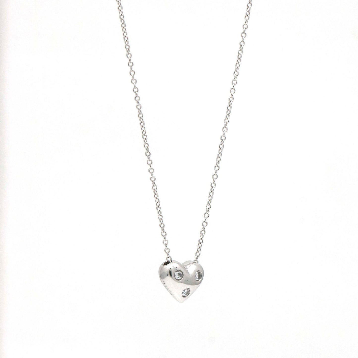 Tiffany & Co. Etoile Mini Heart Necklace in Platinum with Diamonds