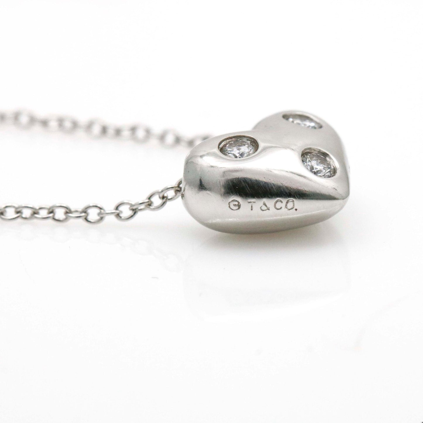 Tiffany & Co. Etoile Mini Heart Necklace in Platinum with Diamonds