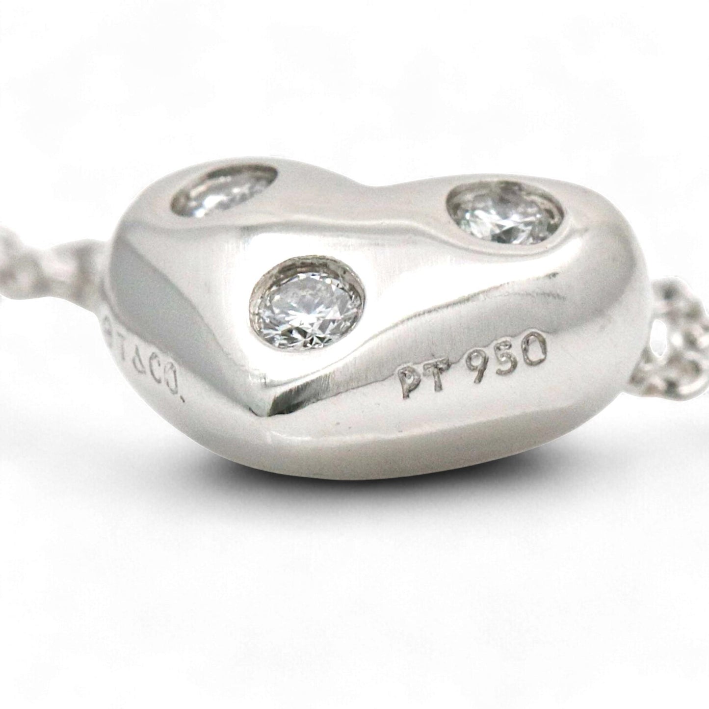 Tiffany & Co. Etoile Platinum Heart Diamond Necklace 16 Inch Mini