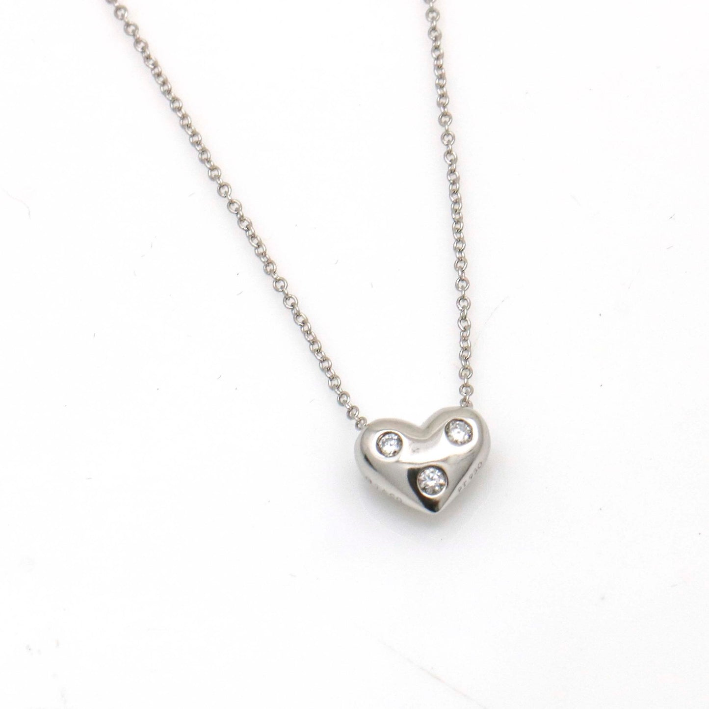 Tiffany & Co. Etoile Mini Heart Necklace in Platinum with Diamonds