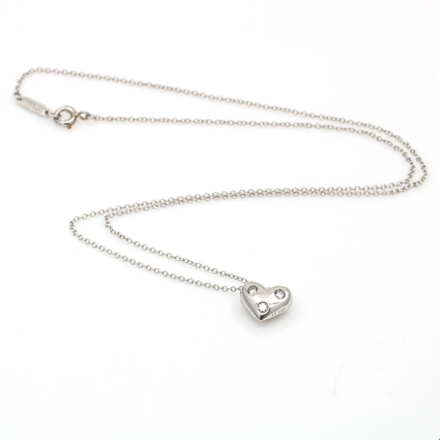 Tiffany & Co. Etoile Mini Heart Necklace in Platinum with Diamonds