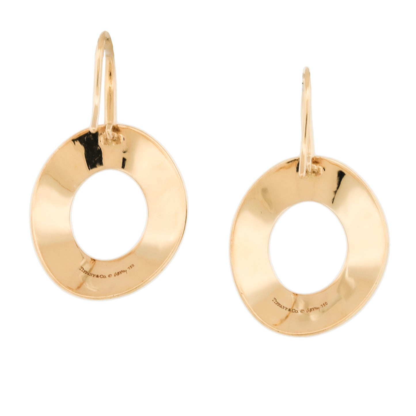 Aretes colgantes con gancho Morph de Tiffany & Co. Frank Gehry en oro amarillo de 18 k