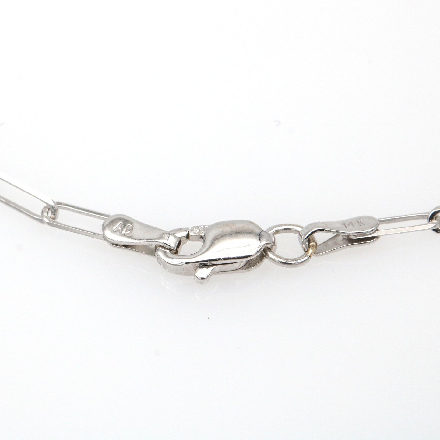 Diamond Round Dangling Pendant on Paperclip Chain in 14k White Gold 0.75 cttw - 31 Jewels Inc.