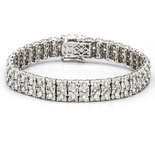 Women's Diamond Link Bracelet in 18k White Gold
