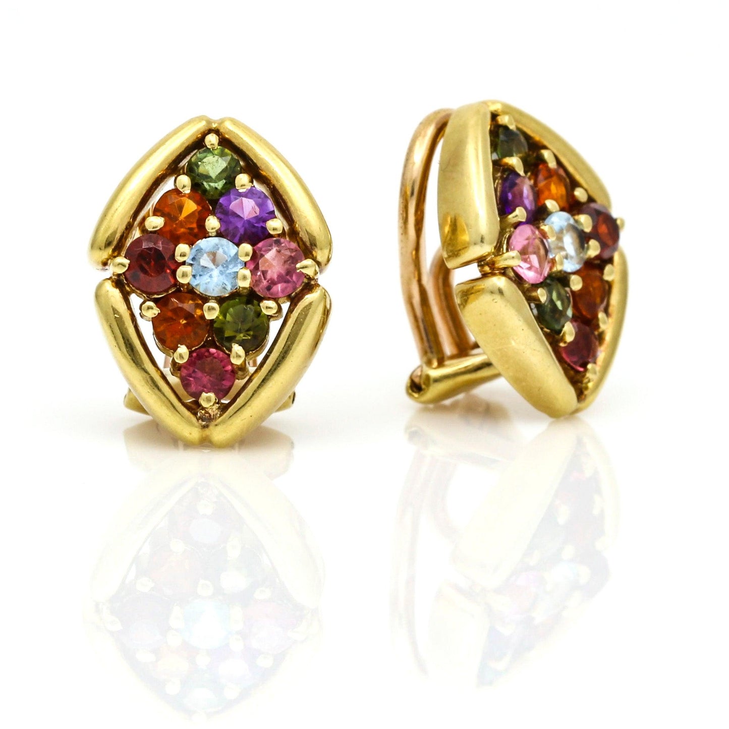 H Stern Multi-Color Gemstone Clip On Earrings in 18k Yellow Gold - 31 Jewels Inc.