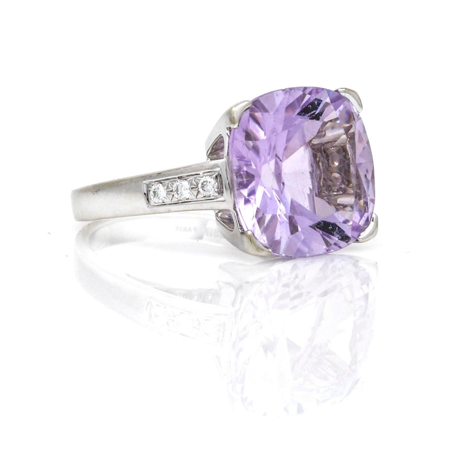 Mauboussin Gueule d'Amour Rose de France Gemstone Diamond Ring in 18k White Gold - 31 Jewels Inc.