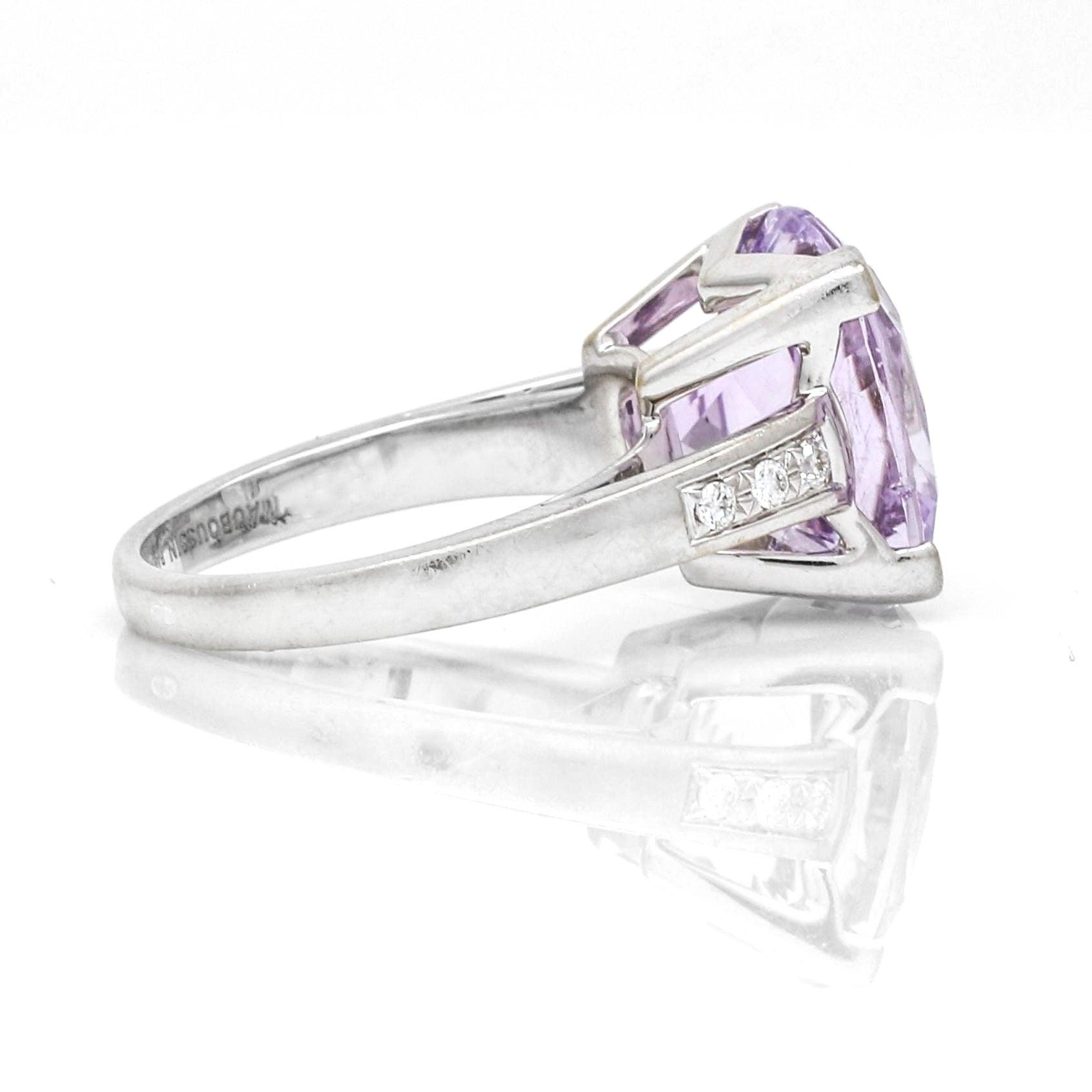 Mauboussin Gueule d'Amour Rose de France Gemstone Diamond Ring in 18k White Gold - 31 Jewels Inc.