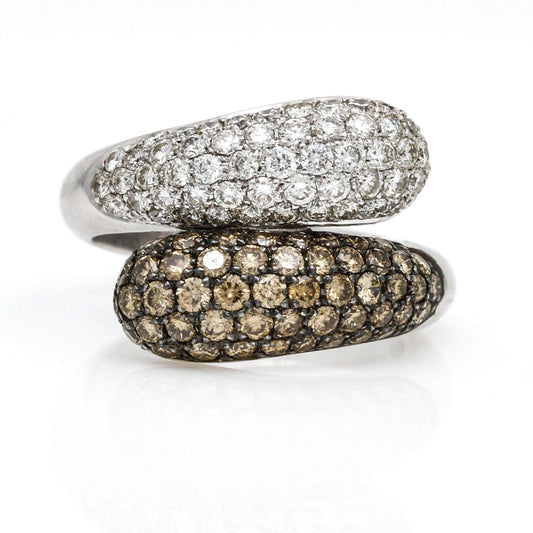 Women's Fancy Color Diamond Teardrop Bypass Ring in 18k White Gold - 31 Jewels Inc.