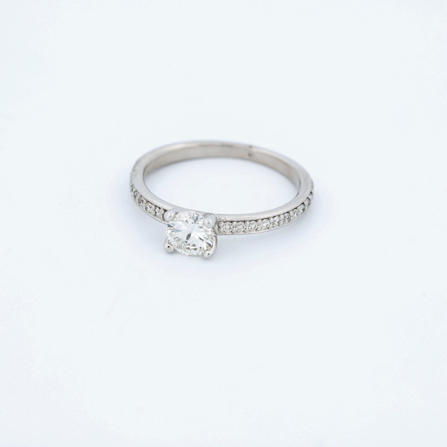 GIA Certified Diamond Engagement Ring in 14k White Gold .53 ct