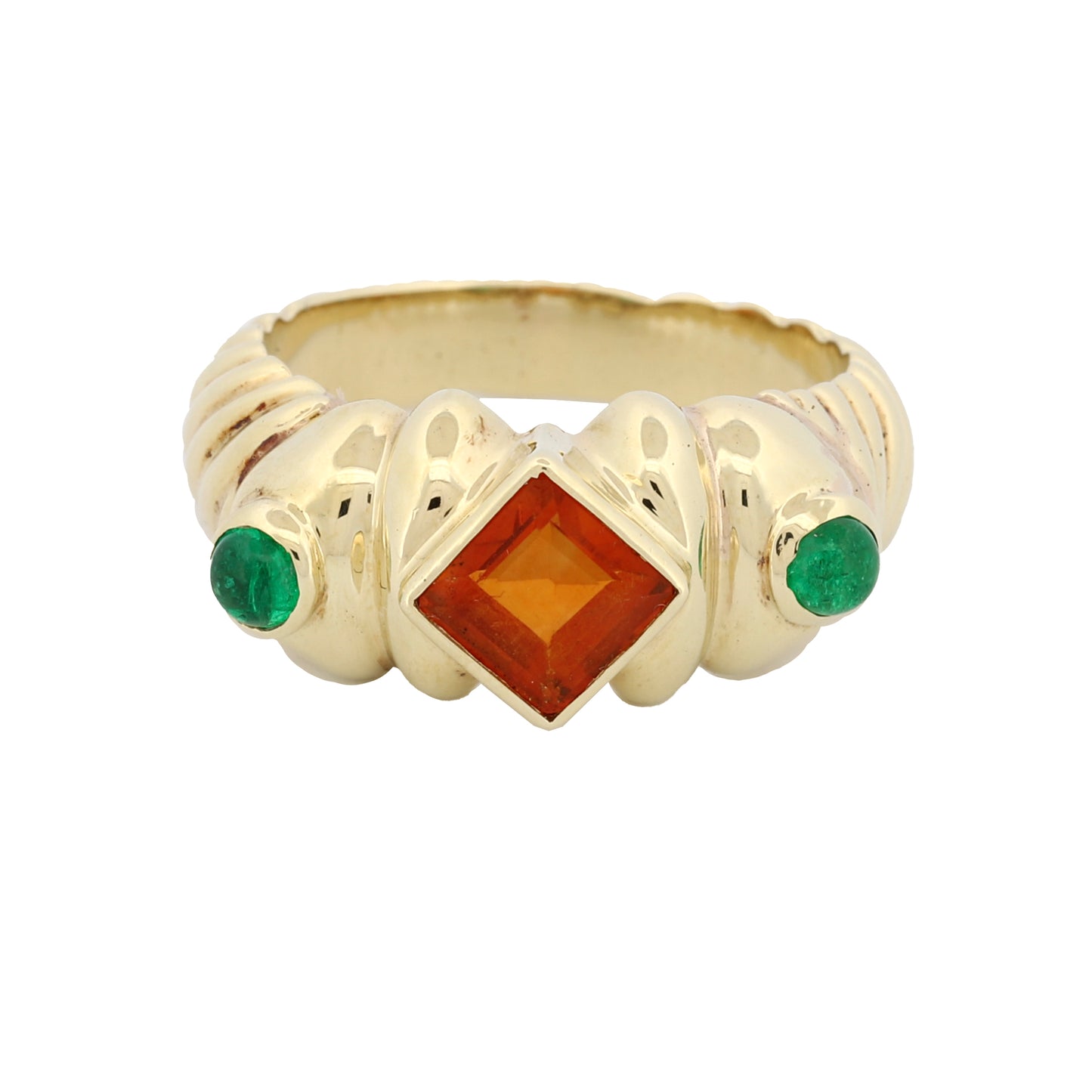 David Yurman Vintage Renaissance Ring in 14k Gold with Citrine & Emerald