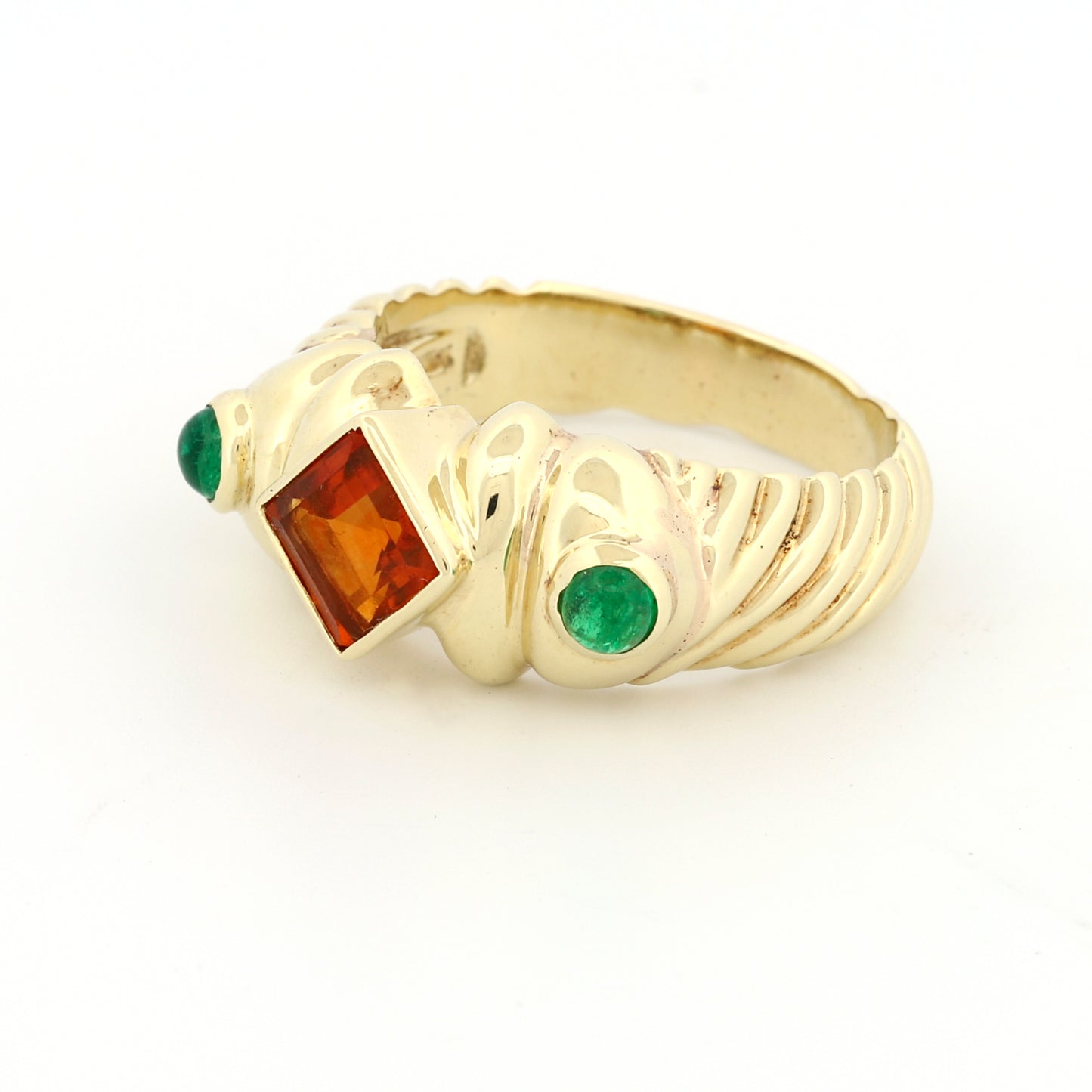 David Yurman Vintage Renaissance Ring in 14k Gold with Citrine & Emerald