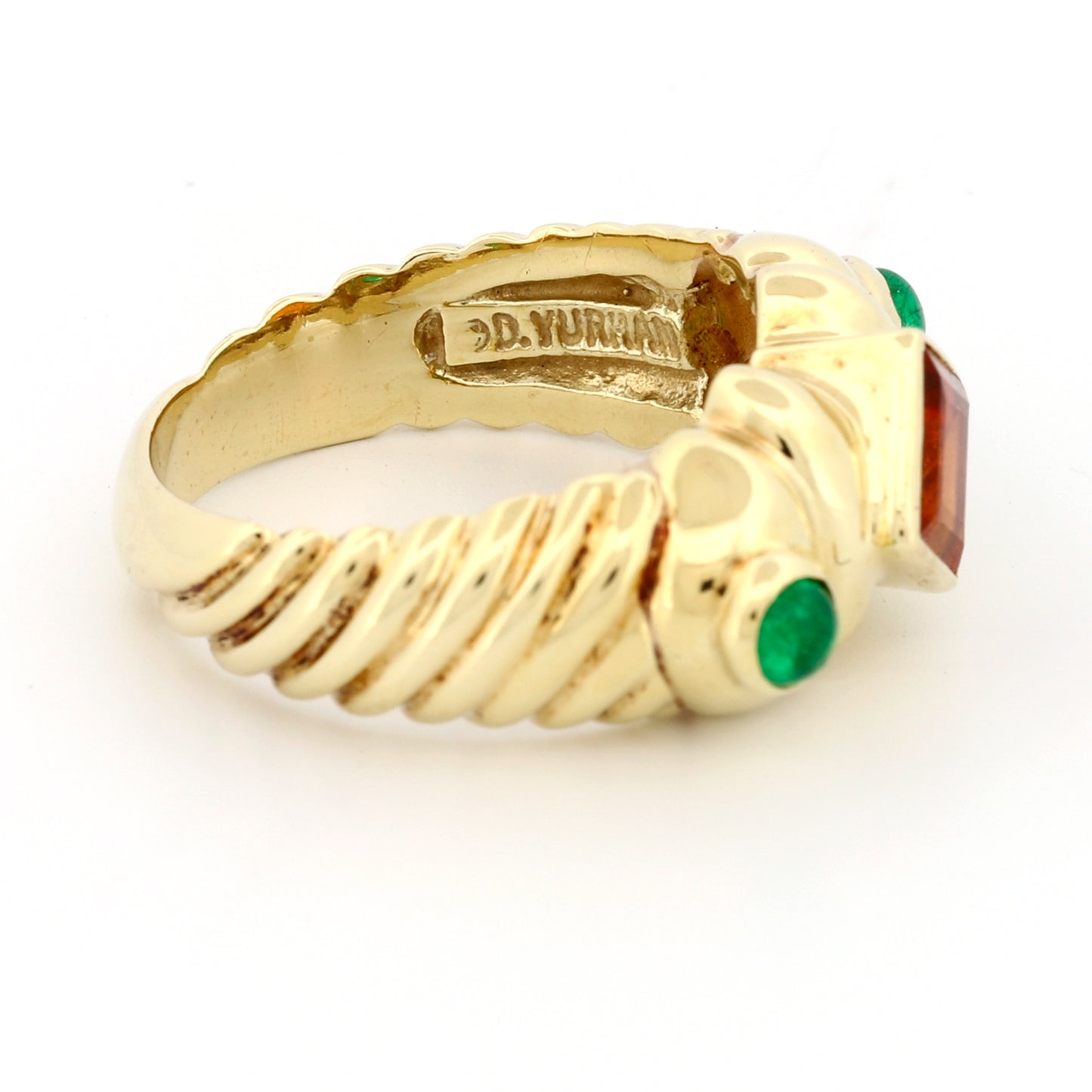 David Yurman Vintage Renaissance Ring in 14k Gold with Citrine & Emerald