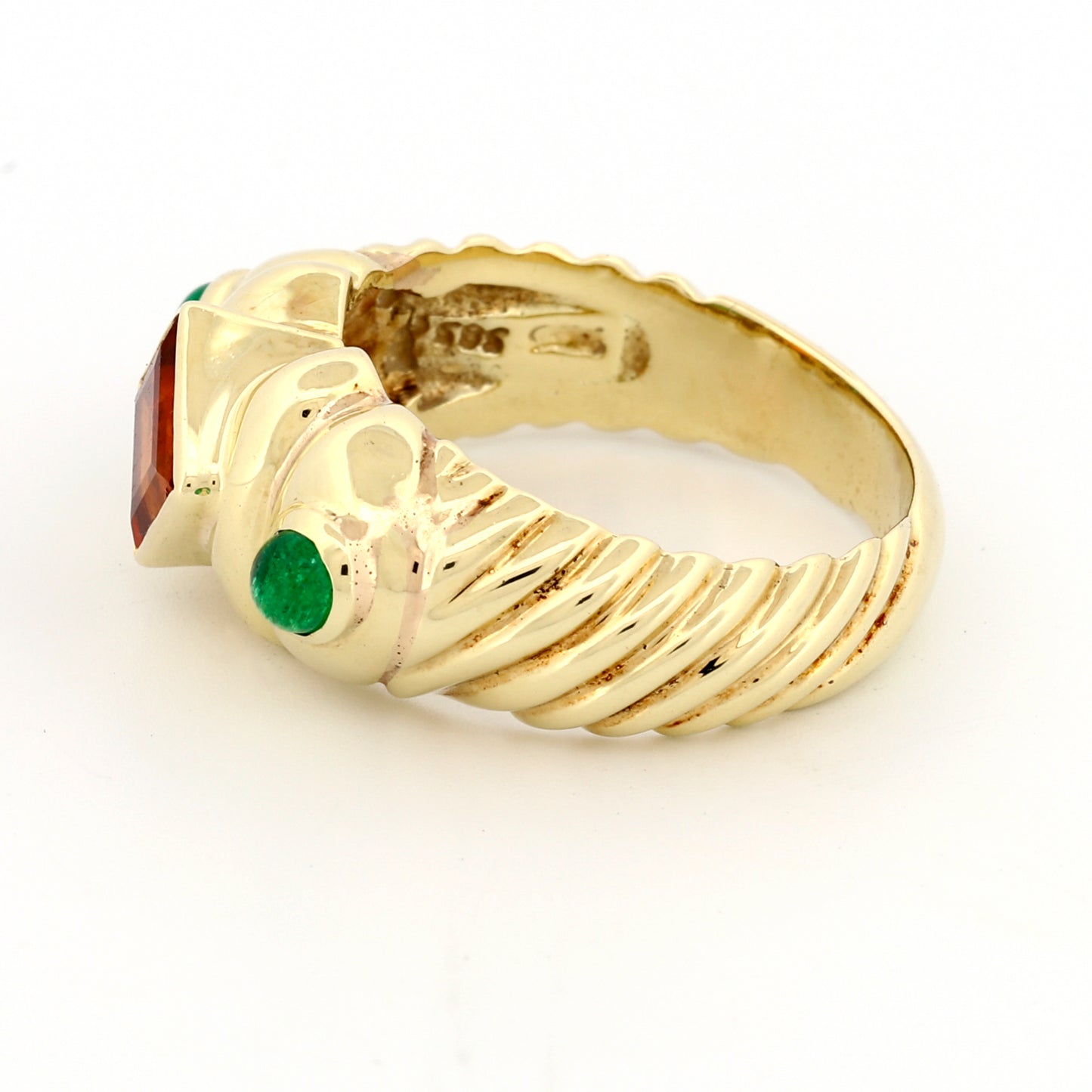 David Yurman Vintage Renaissance Ring in 14k Gold with Citrine & Emerald
