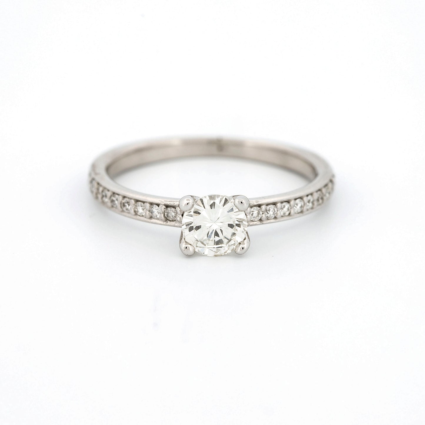 GIA Certified Diamond Engagement Ring in 14k White Gold .53 ct