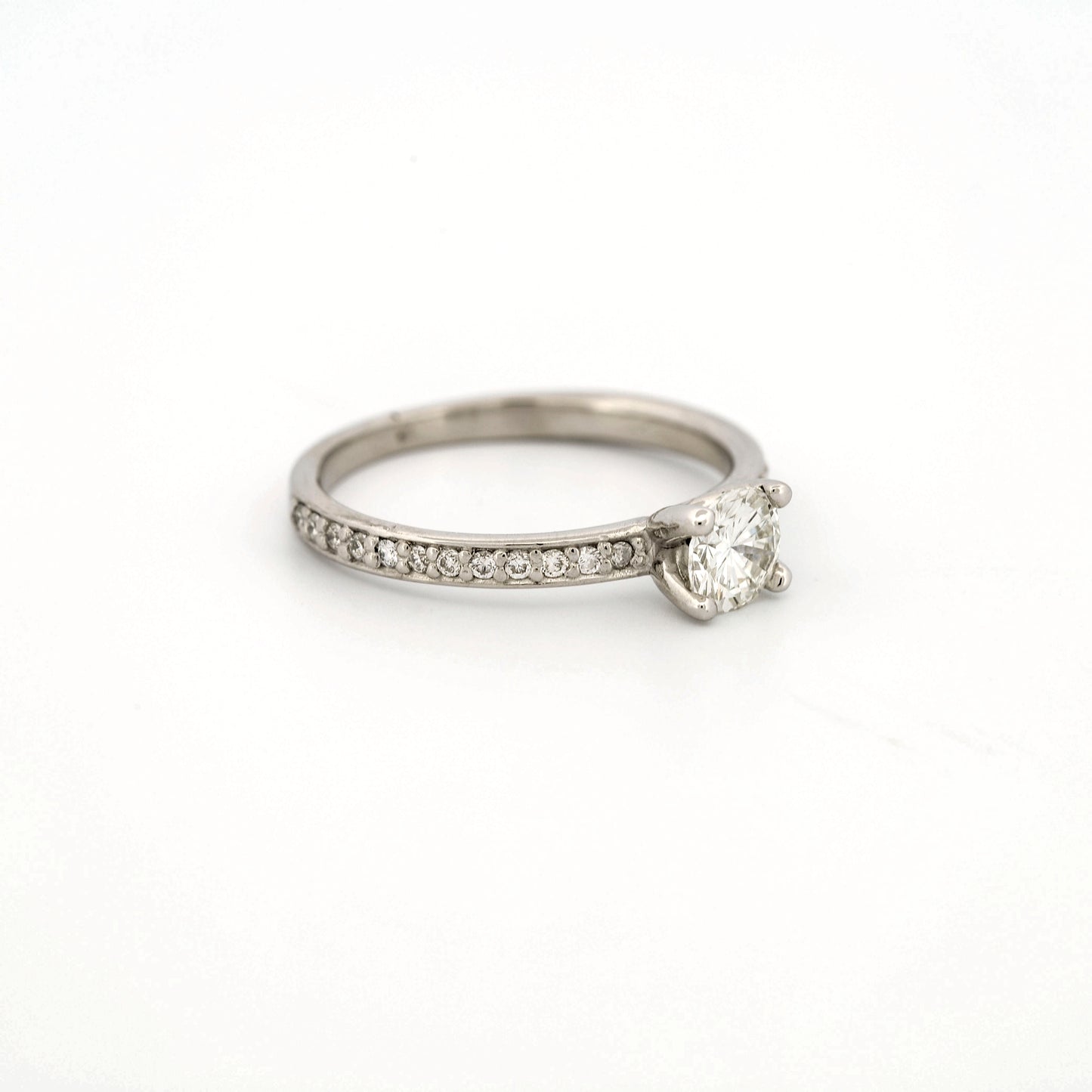 GIA Certified Diamond Engagement Ring in 14k White Gold .53 ct