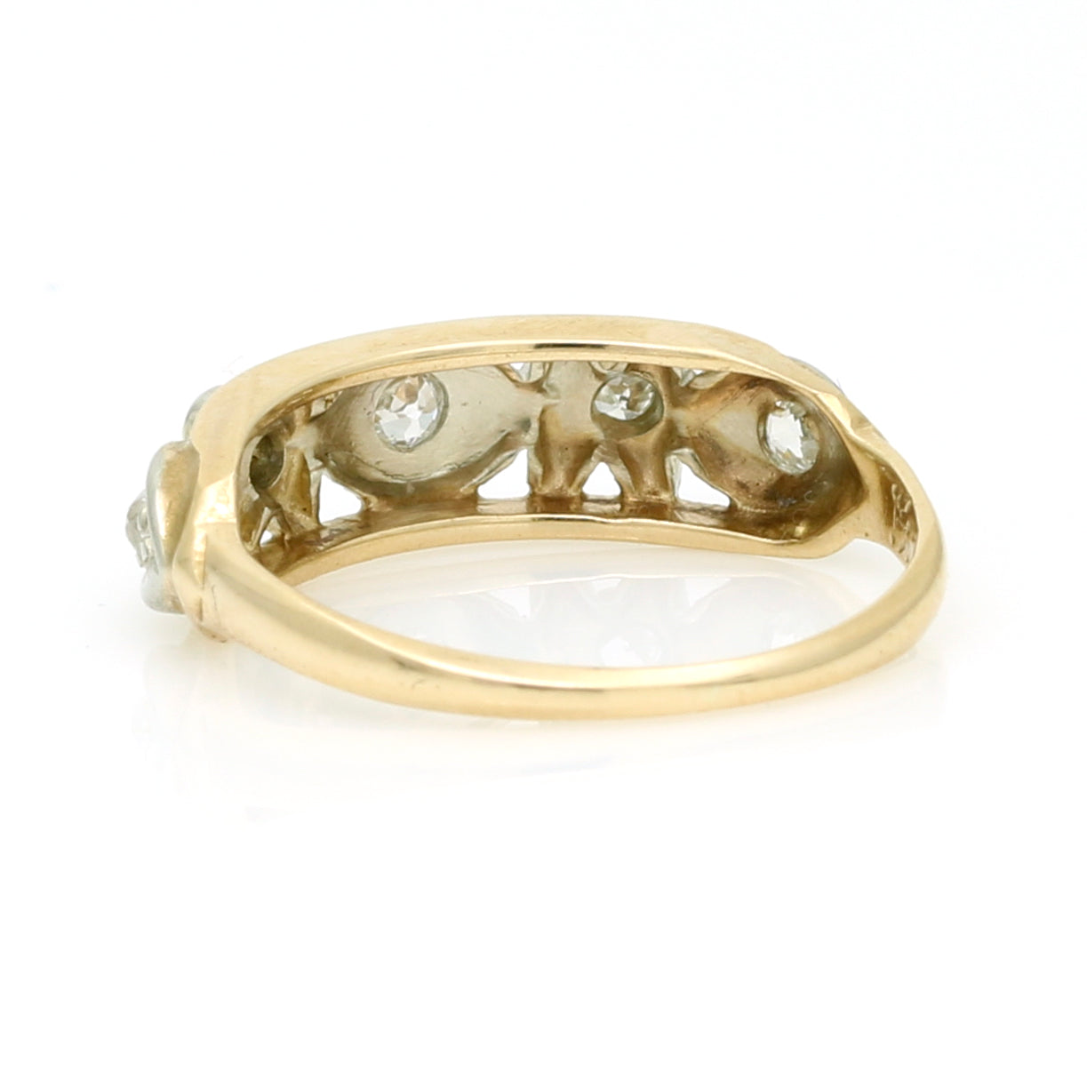 Vintage Diamond Openwork Band Ring in 14k Yellow Gold