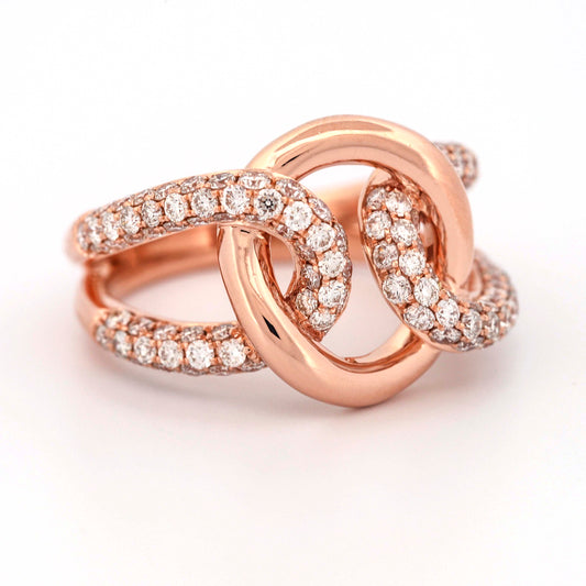 14k Rose Gold Diamond Fashion Statement Ring House of Baguettes