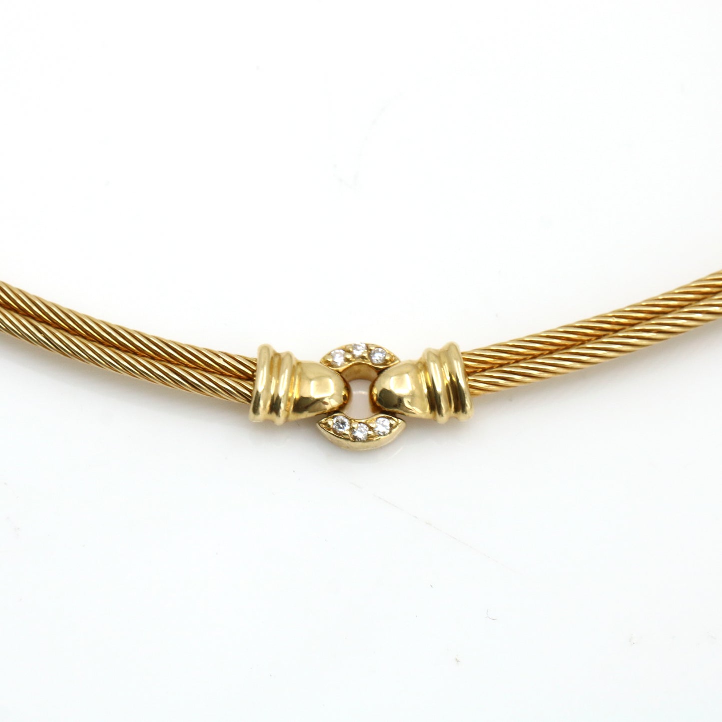 Charriol Diamond Cable Choker Necklace in 18k Yellow Gold
