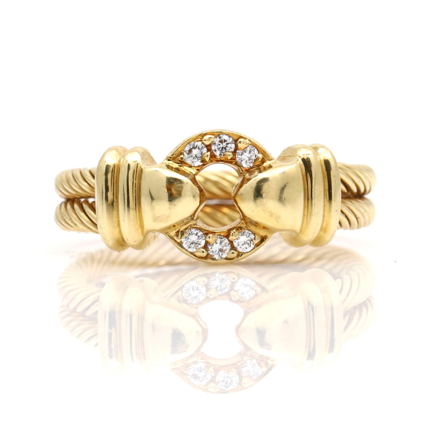 Philippe Charriol Diamond Cable Ring in 18k Yellow Gold Size 6