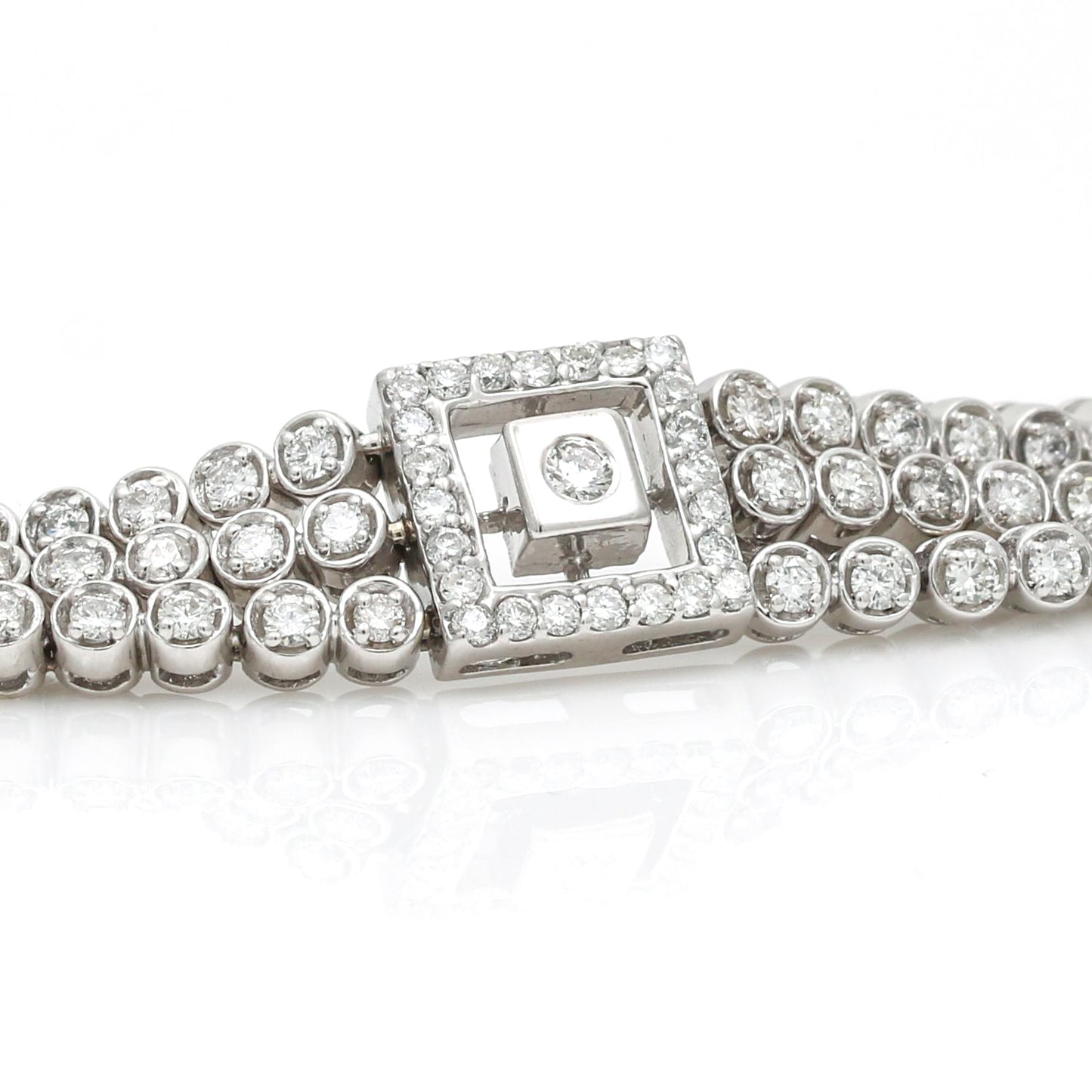 Women's Diamond Statement Bracelet in 14k White Gold  6.50 cttw