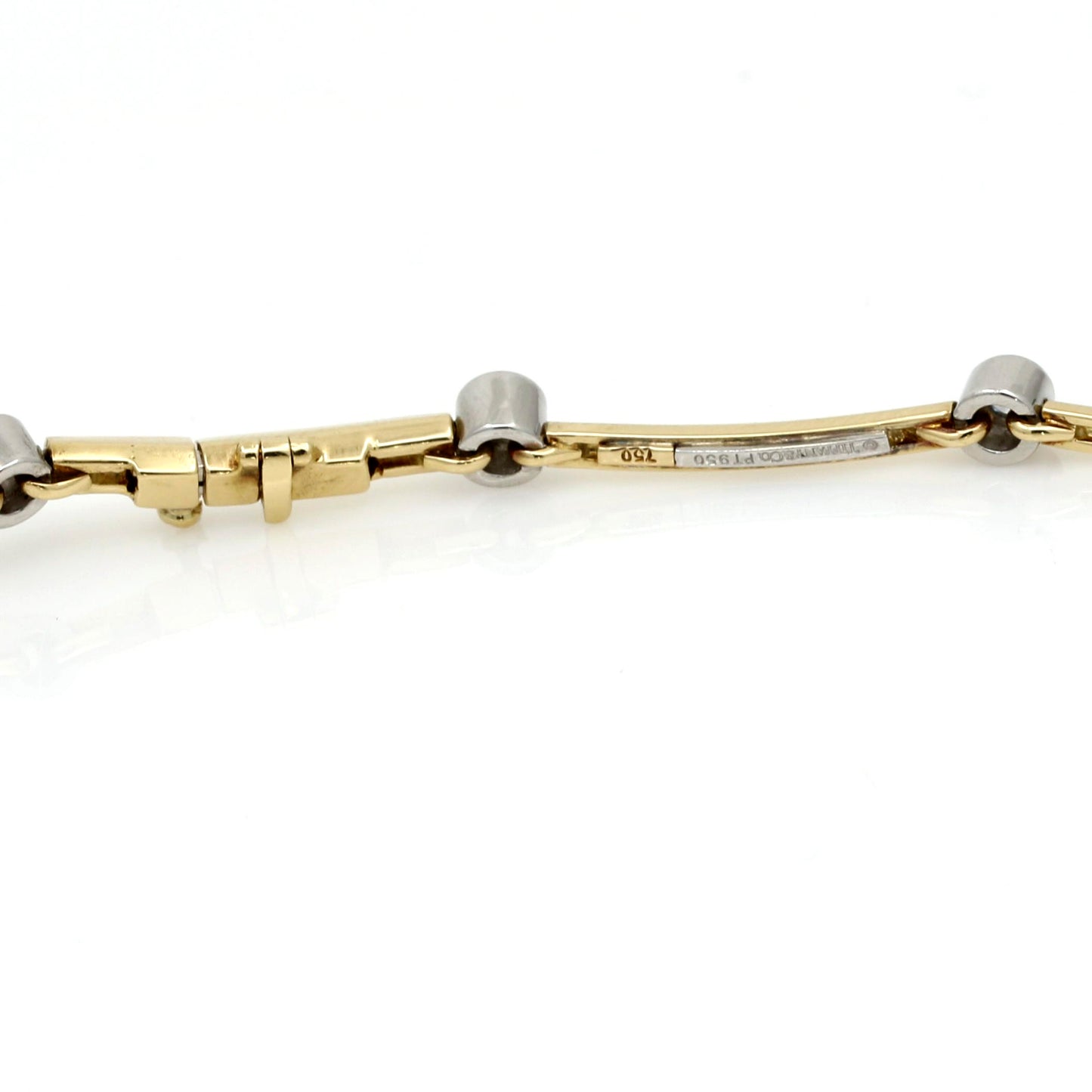 Tiffany & Co. Diamond Bezel Necklace Platinum 18k Yellow Gold