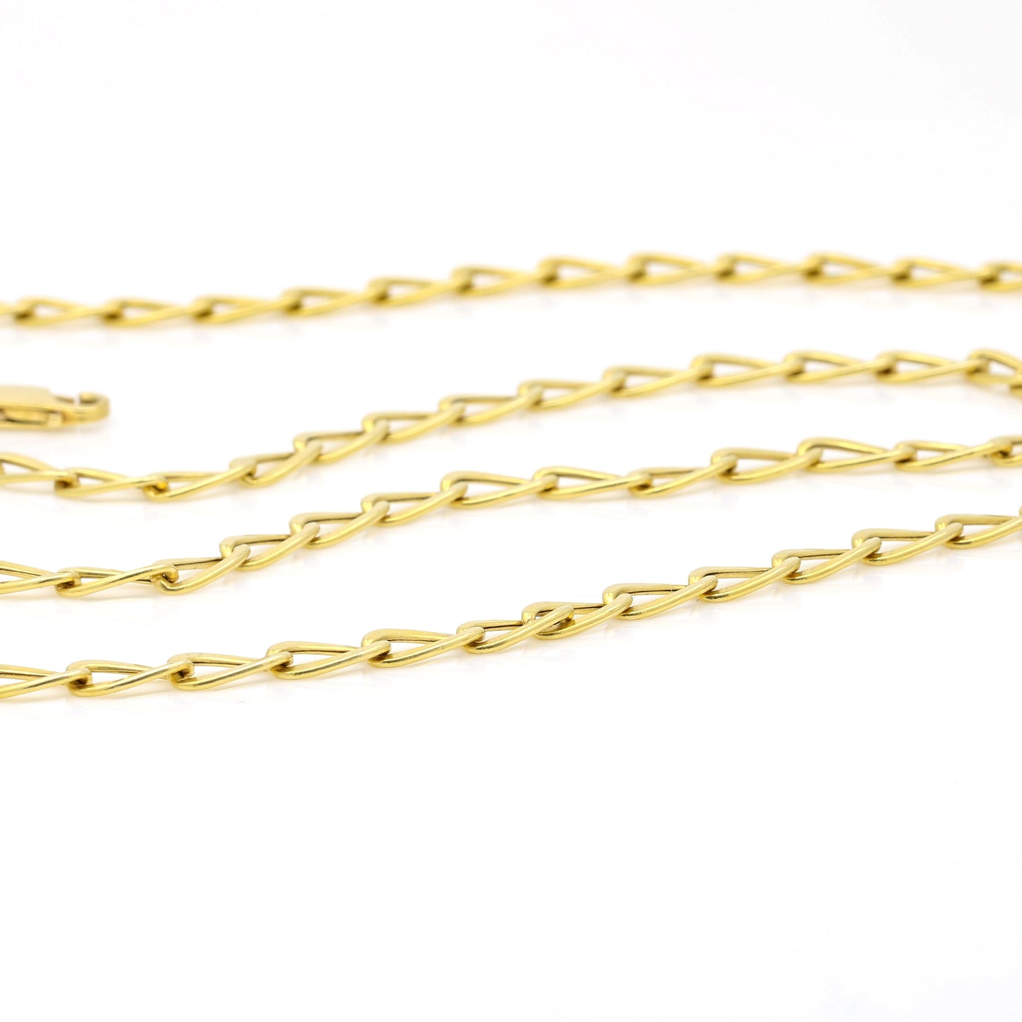 Italian Semi-Hollow Oval Link Chain in 18k Yellow Gold 28" Long