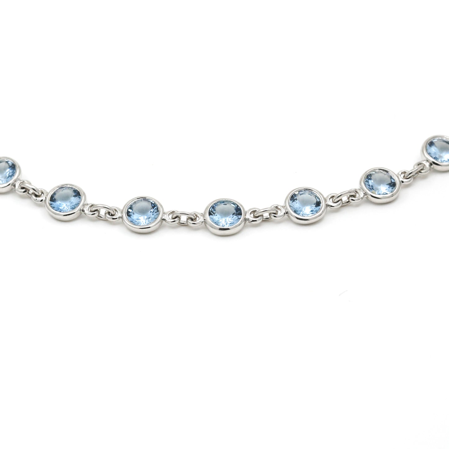 Tiffany & Co. Platinum Elsa Peretti Colors by the Yard Aquamarine Bracelet