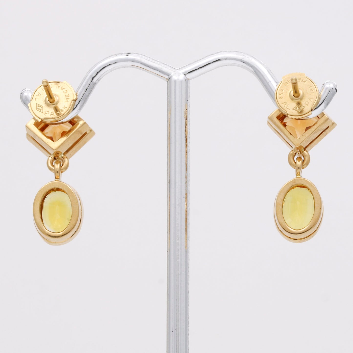 Citrine Dangle Earrings 18k Gold Elegant Gemstone Women's Jewelry