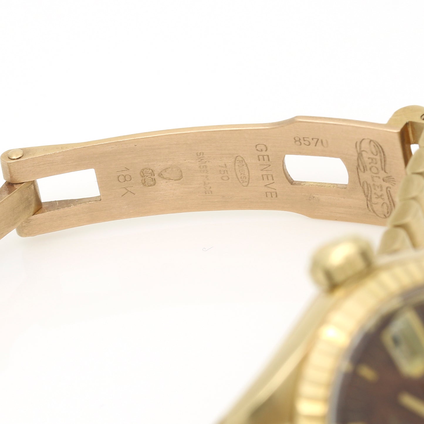 Rare Rolex President Lady Datejust 6917 18k Mahogany Wood Dial Watch - 26mm