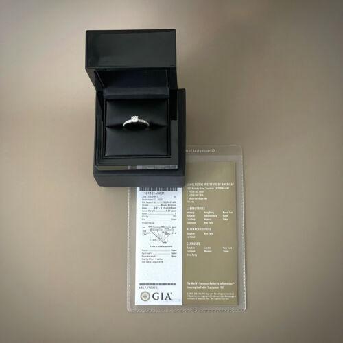 14k White Gold GIA 0.53ct Diamond Engagement Ring with Accent Diamonds Size 7