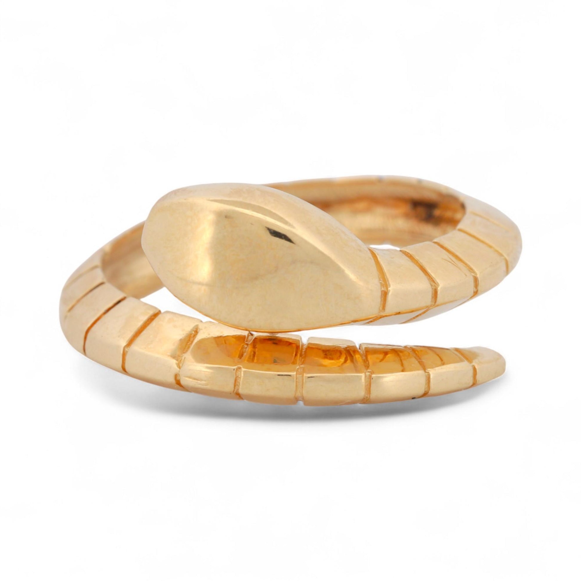 Vintage Effe-Bi Snake Wrap Band Ring 18K Yellow Gold Italian Design Size 7
