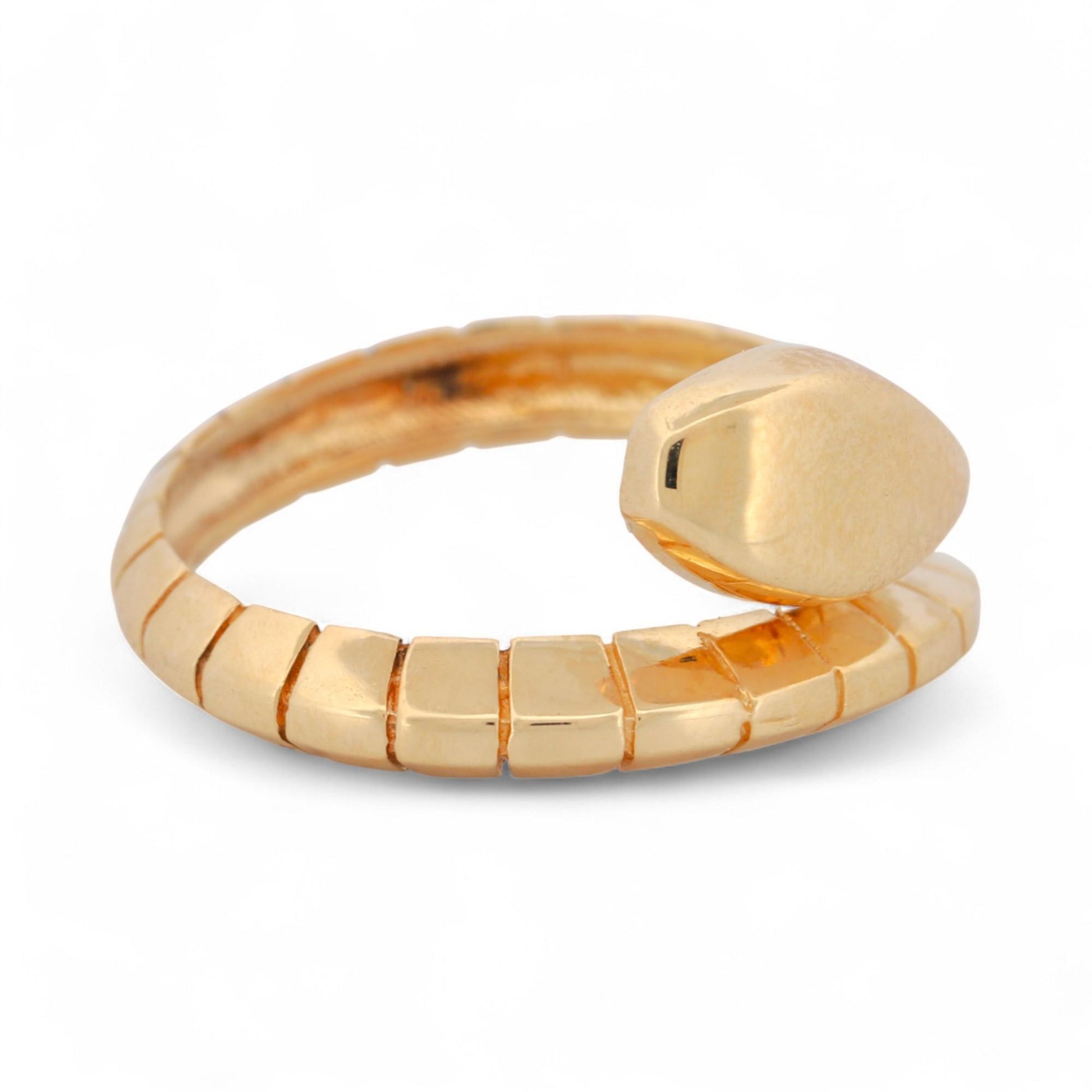 Vintage Effe-Bi Snake Wrap Band Ring 18K Yellow Gold Italian Design Size 7