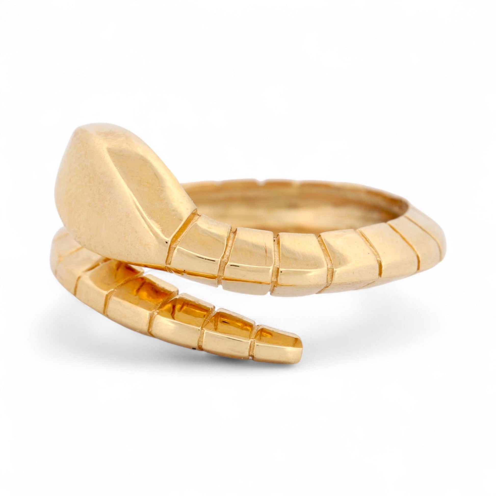 Vintage Effe-Bi Snake Wrap Band Ring 18K Yellow Gold Italian Design Size 7