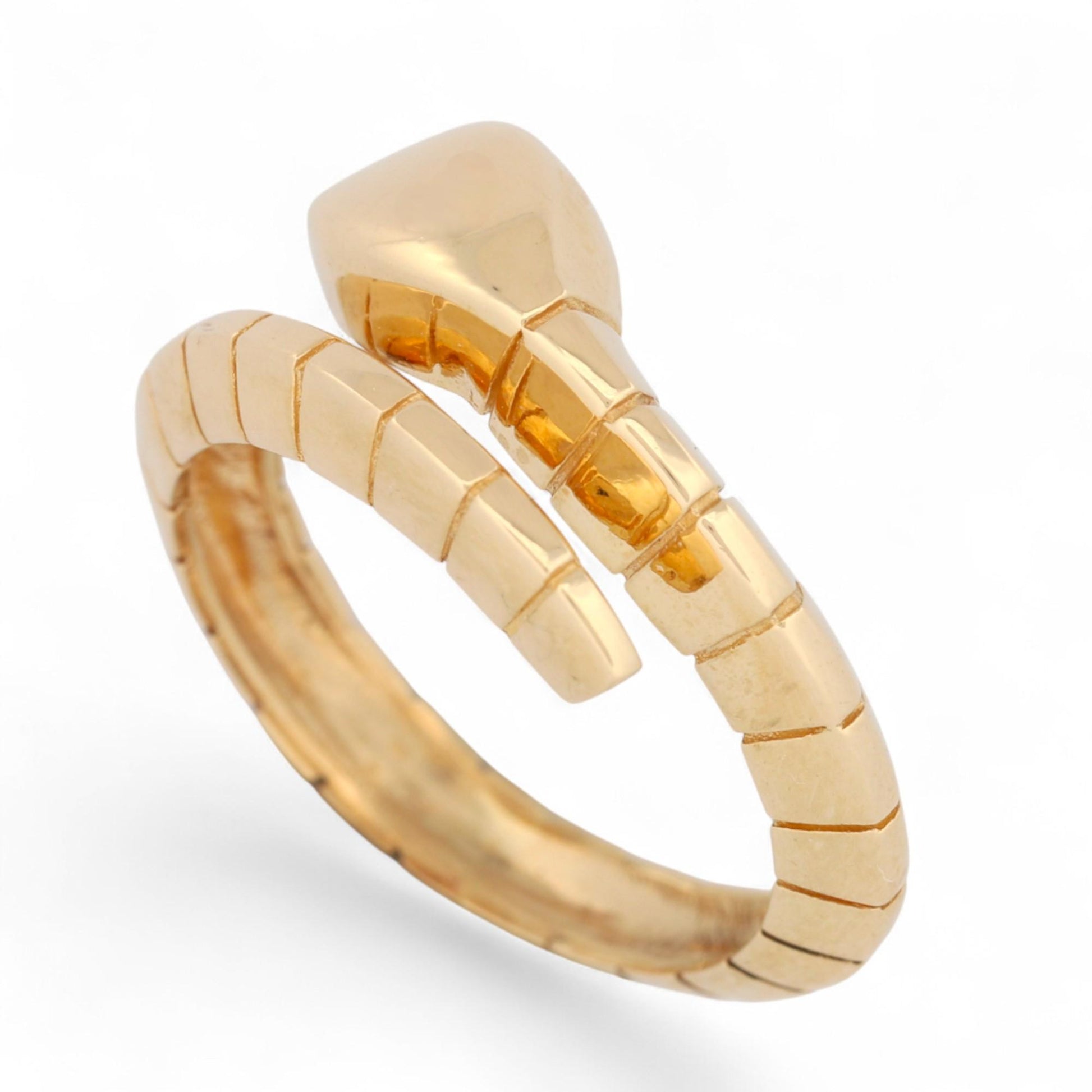 Vintage Effe-Bi Snake Wrap Band Ring 18K Yellow Gold Italian Design Size 7