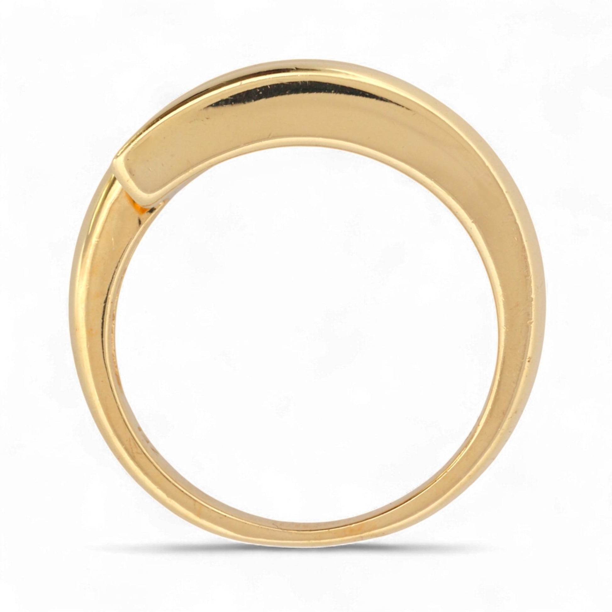 Zei 14K Yellow Gold Princess Cut Diamond Modern Minimalist Band Ring Size 6