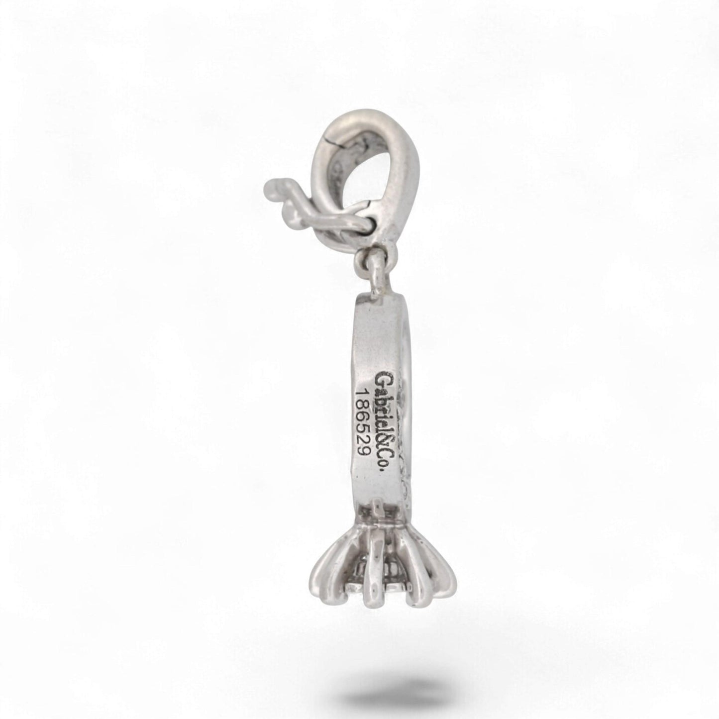 Gabriel & Co. 14K White Gold Diamond Engagement Ring Charm Pendant