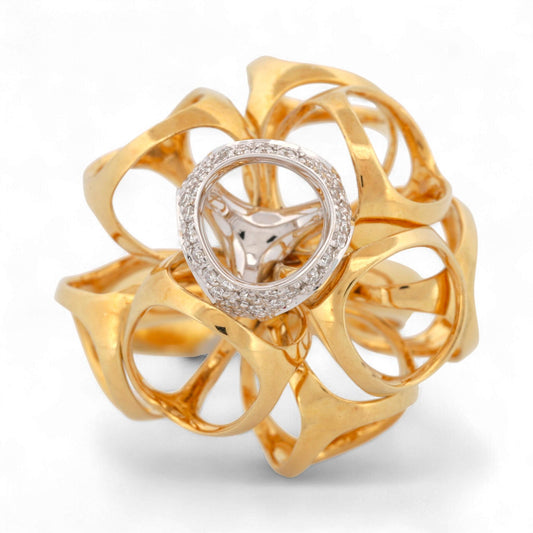 Di Modolo 18K Yellow & White Gold Triadra Diamond Ring Size 6.5