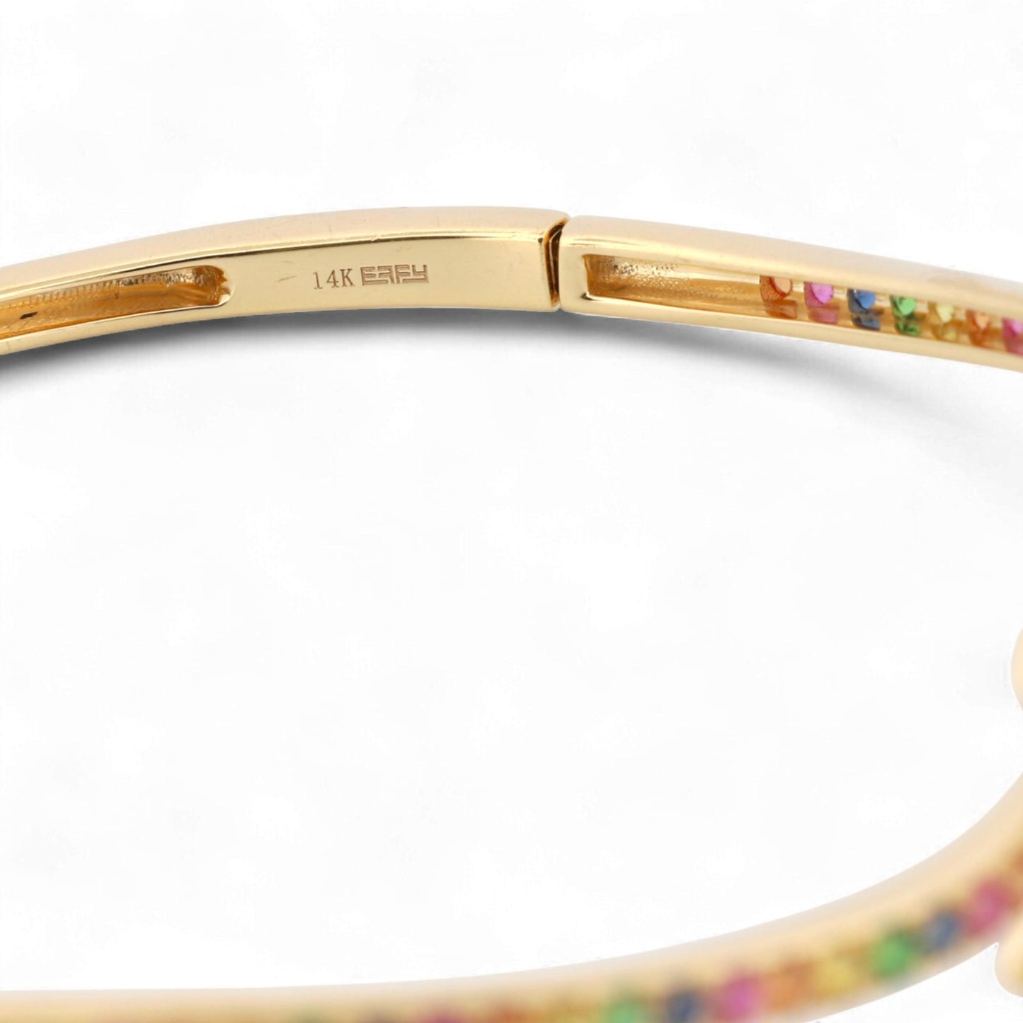 Effy 14K Gold Watercolors Ribbon Twist Diamond & Sapphire Bangle Bracelet