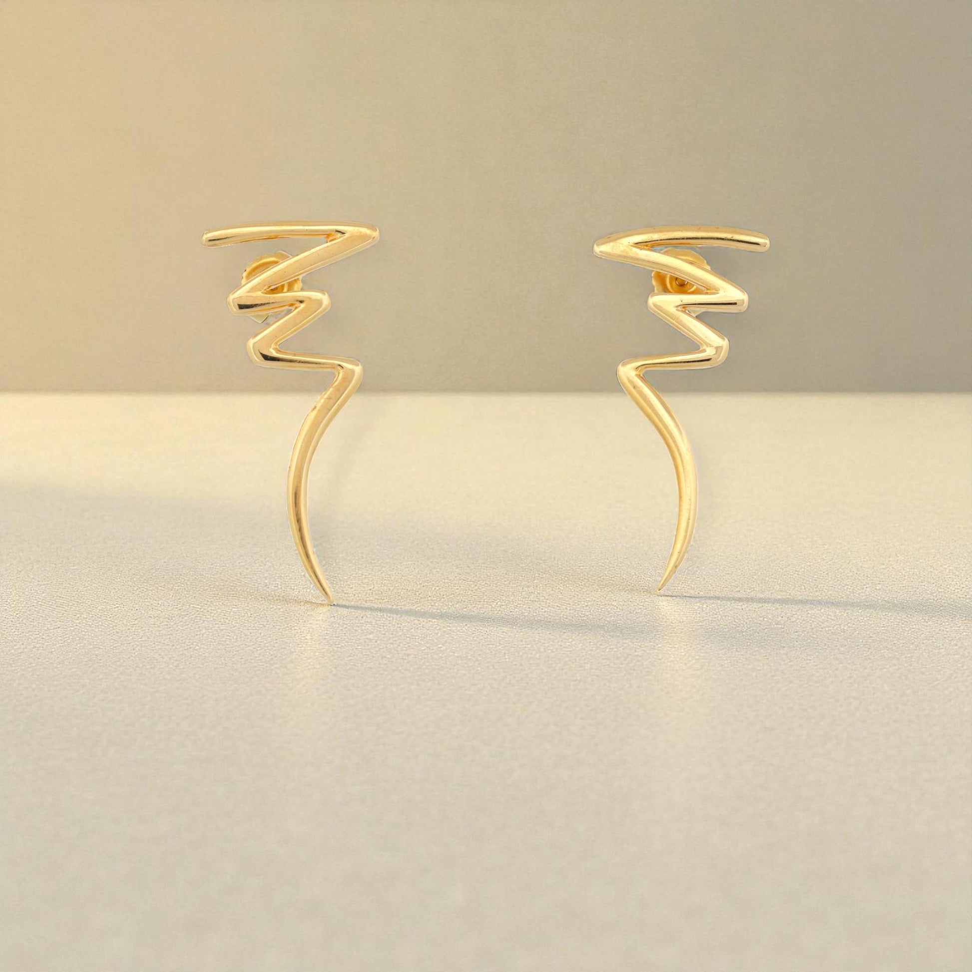 Tiffany & Co. Paloma Picasso 18K Yellow Gold Scribble Earrings 1983