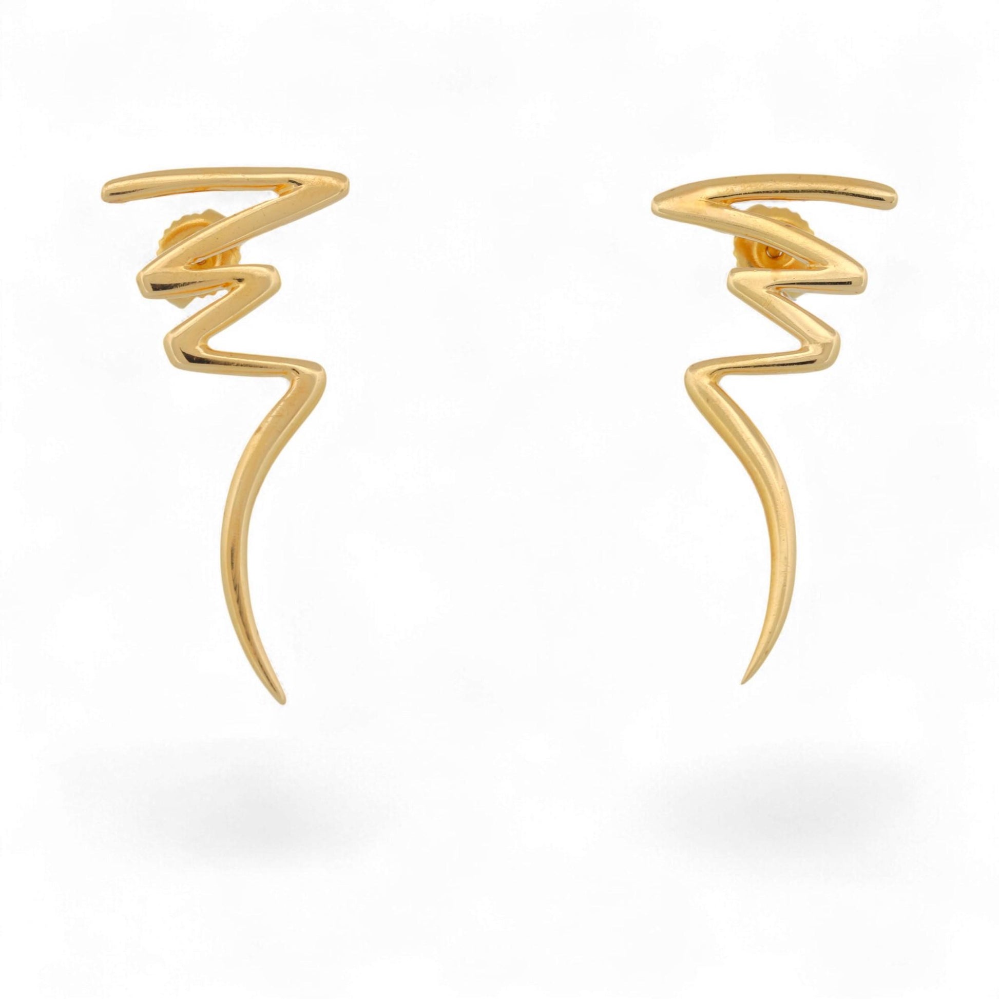 Tiffany & Co. Paloma Picasso 18K Yellow Gold Scribble Earrings 1983