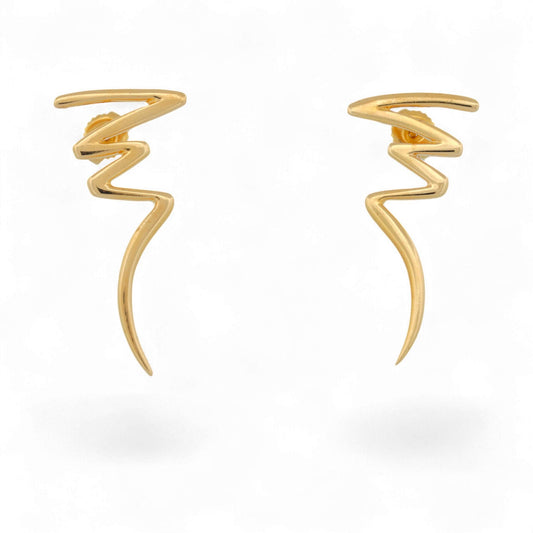 Tiffany & Co. Paloma Picasso 18K Yellow Gold Scribble Earrings 1983
