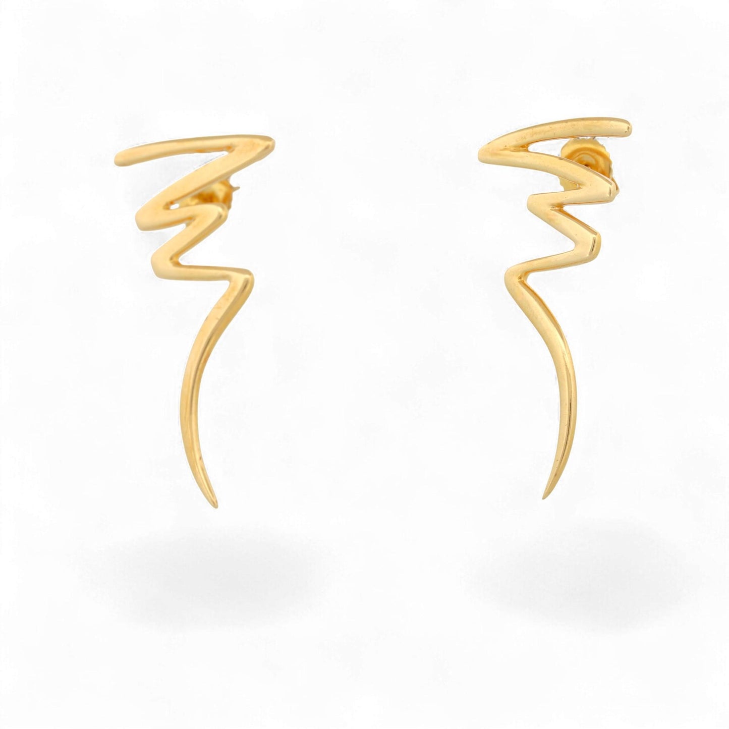 Tiffany & Co. Paloma Picasso 18K Yellow Gold Scribble Earrings 1983