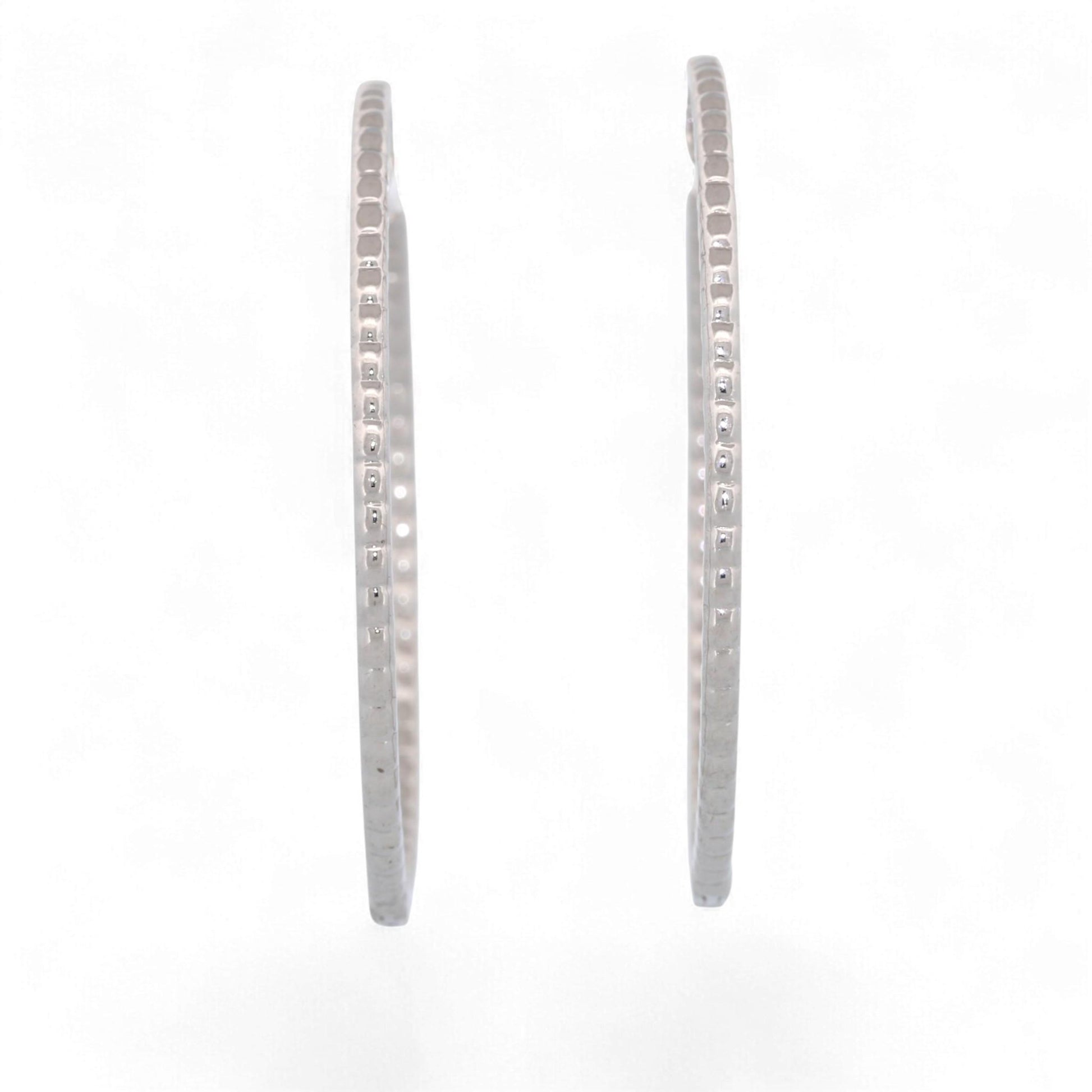 Odelia 18K White Gold Large Inside-Out Diamond Hoop Earrings 1.20ct