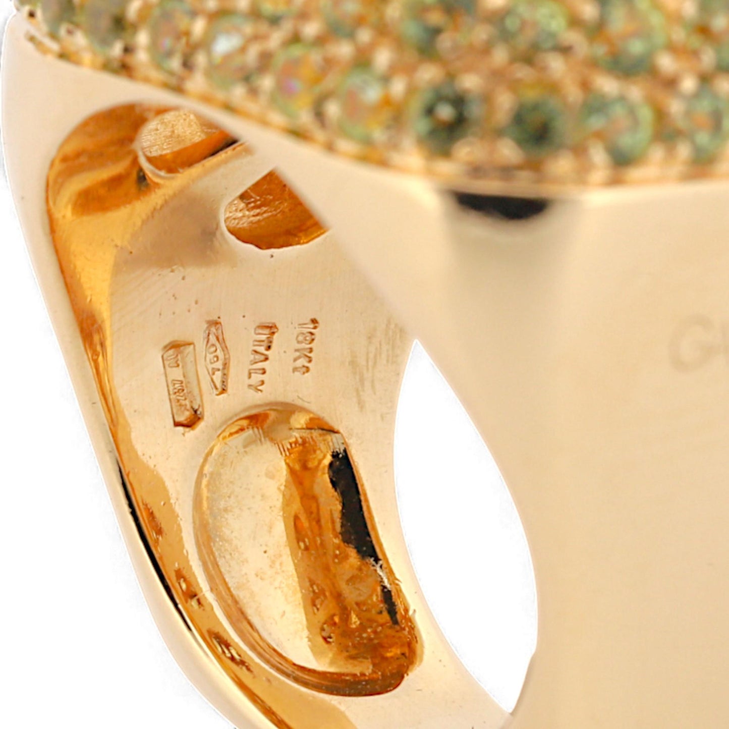 Garavelli Milano 18k Yellow Gold Citrine & Diamond Statement Ring Size 5.75